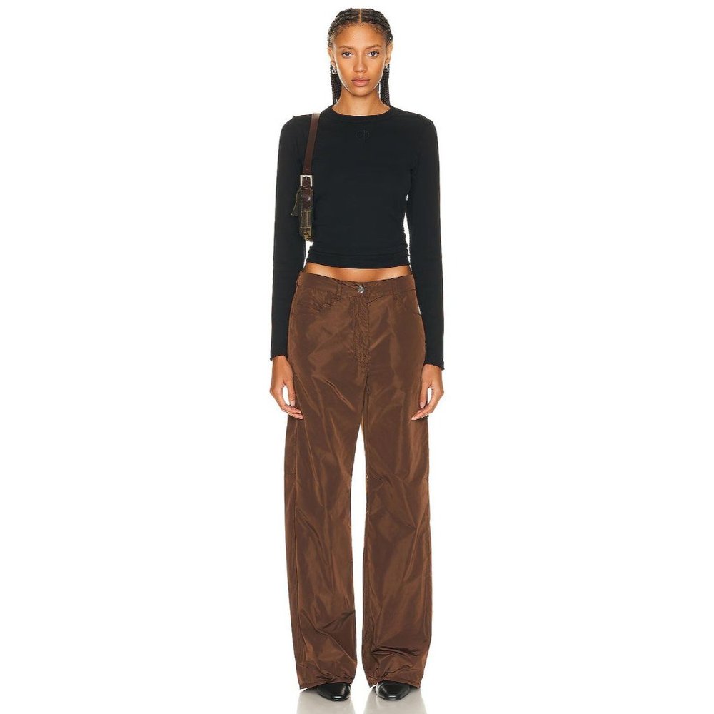 SAKS POTTS Grey Pants in Chestnut Medium New Womens Wide Leg Baggy